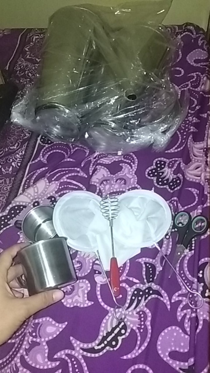 Paket Hemat Teko Thai Tea 2 Teko Thai Tea 2 Mug 7cm 2 Saringan Kain 1 Kocokan / Teko Teh Tarik Kopi