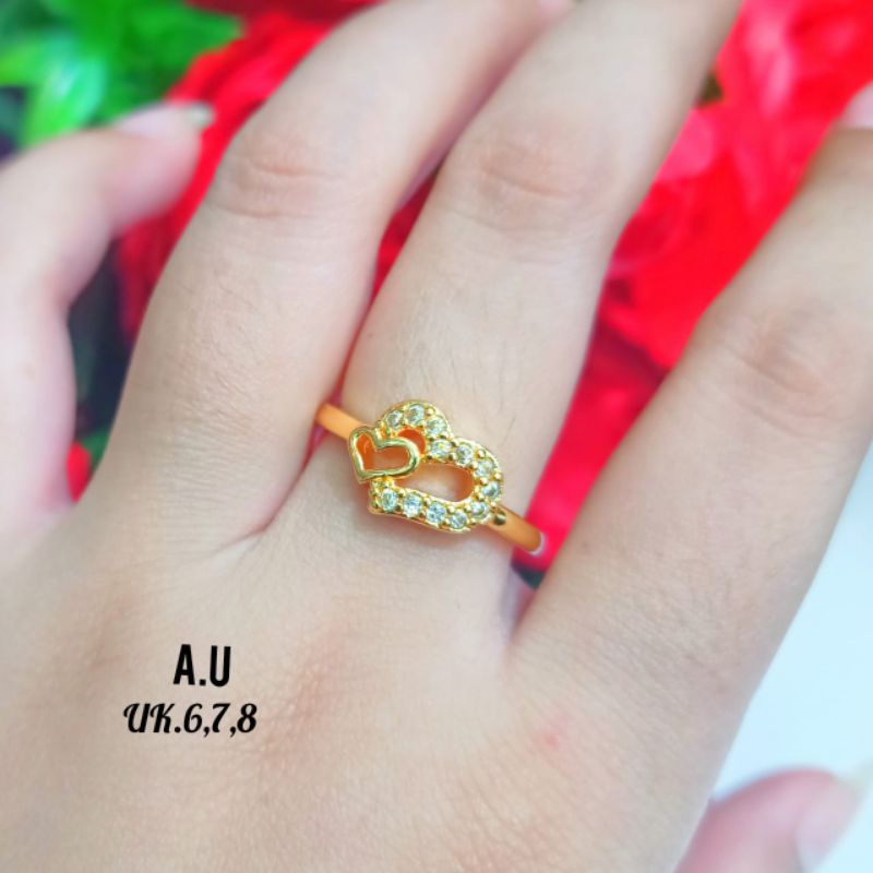 Cincin Dewasa *Xp* pertama motif love single ring,tidak karat *COD*