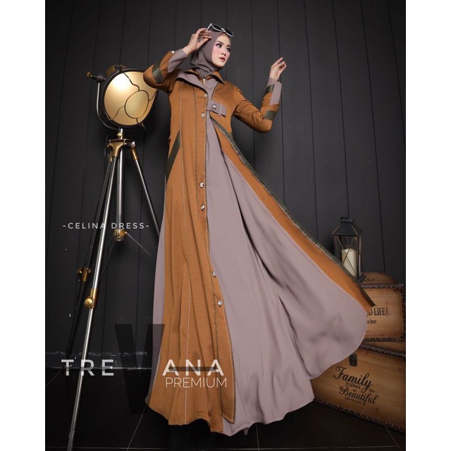 Celina Dress ORI by Trevana / Gamis Set Syar'i / Gamis Pesta / Dress Muslimah / Baju Syar'i Terbaru / Gamis Pesta Mewah / Fashion Muslimah Branded-1