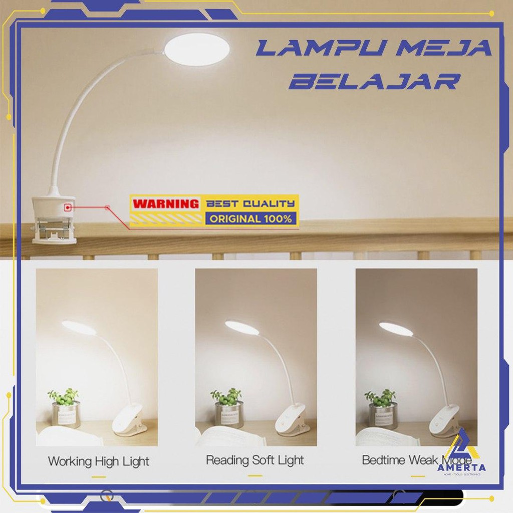 Yage Lampu LED Clip Meja Belajar | Kerja | Lampu Kamar Tidur