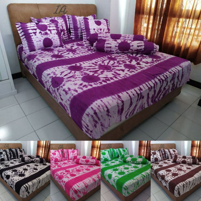 Sprei Batik 180x200 Katun Halus 4 Bantal 2 Guling Batik Pekalongan