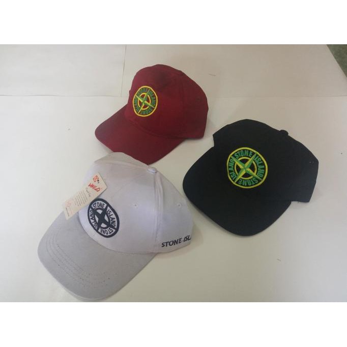 Barang Berkualitas TOPI BASEBALL STONE ISLAND | STONE ISLAND CAP PREMIUM BORDIR - Putih BARANG BAGUS
