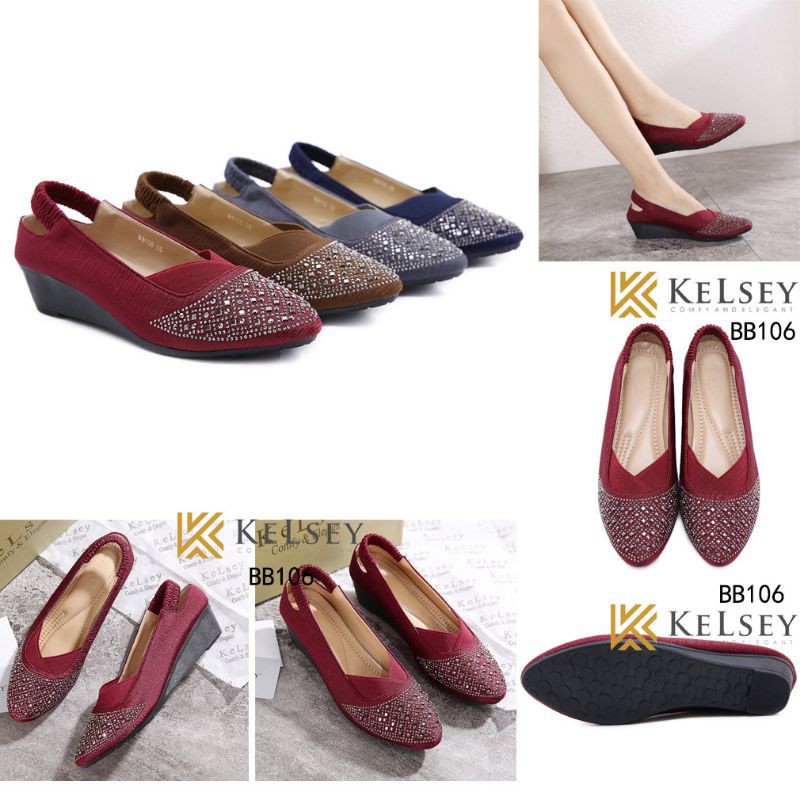 Kelsey Sepatu Wedges Wanita BB106