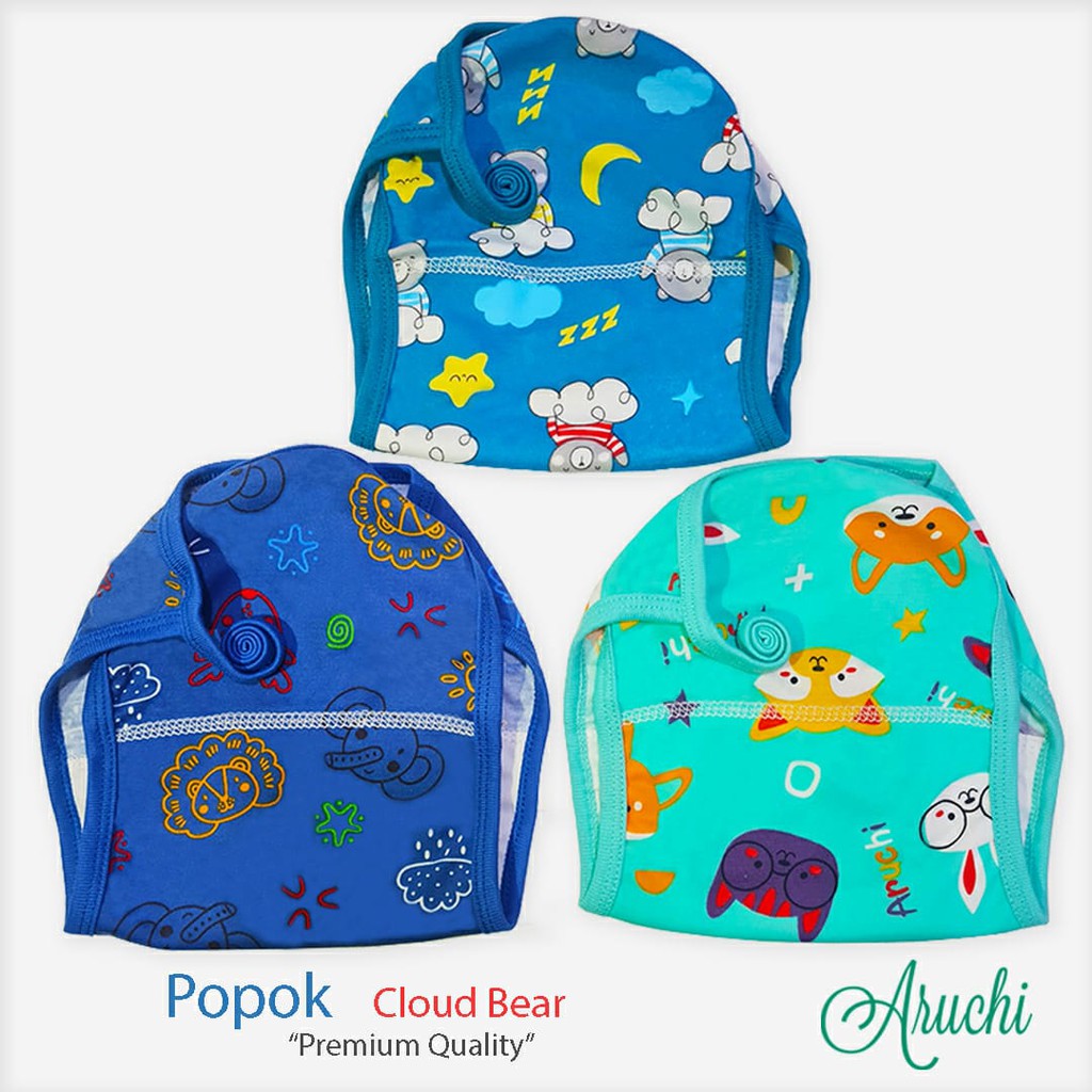 Popok Bayi Aruchi 3pcs Bahan Lembut &amp; Nyaman