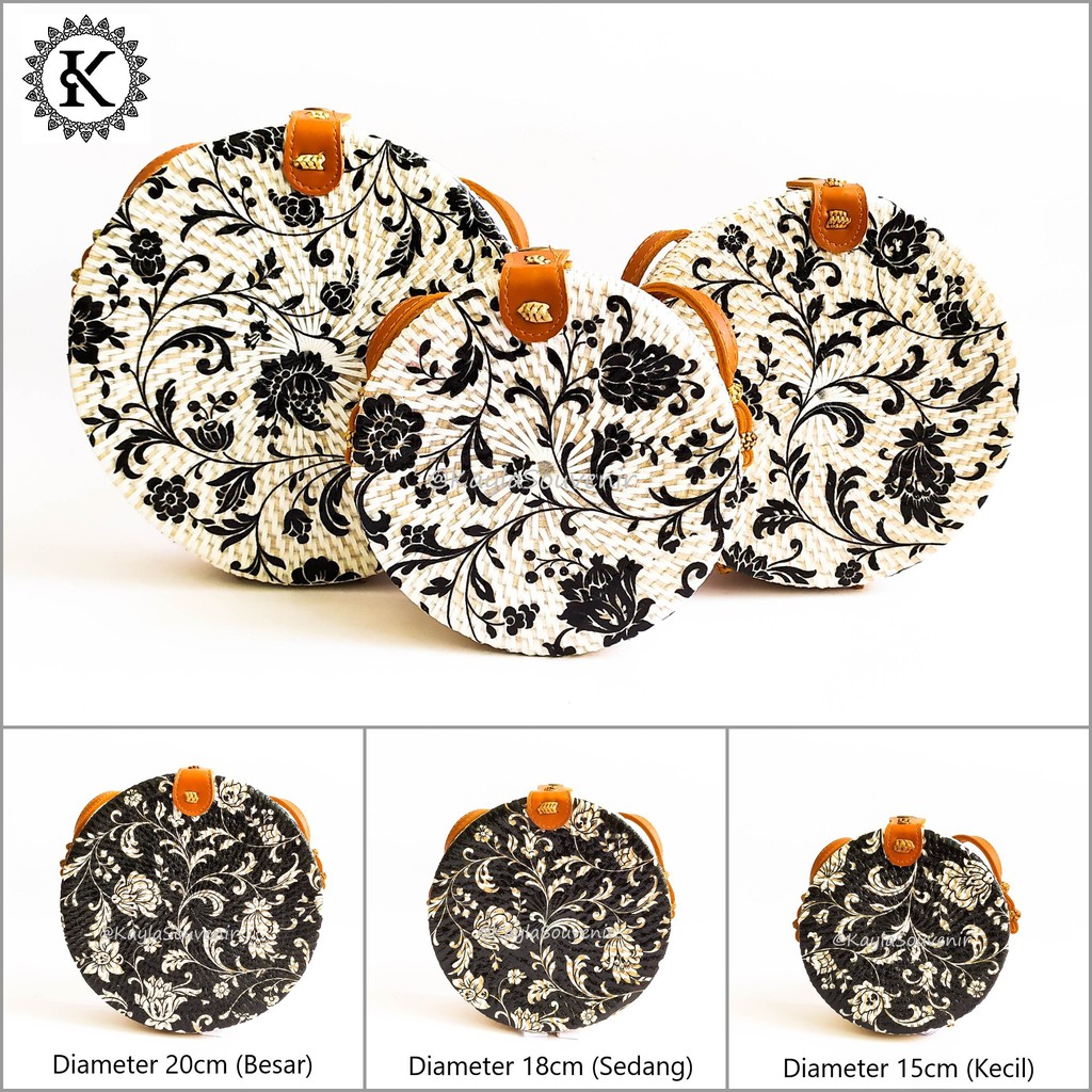 Tas Rotan Bali Decoupage - Kain Etnik