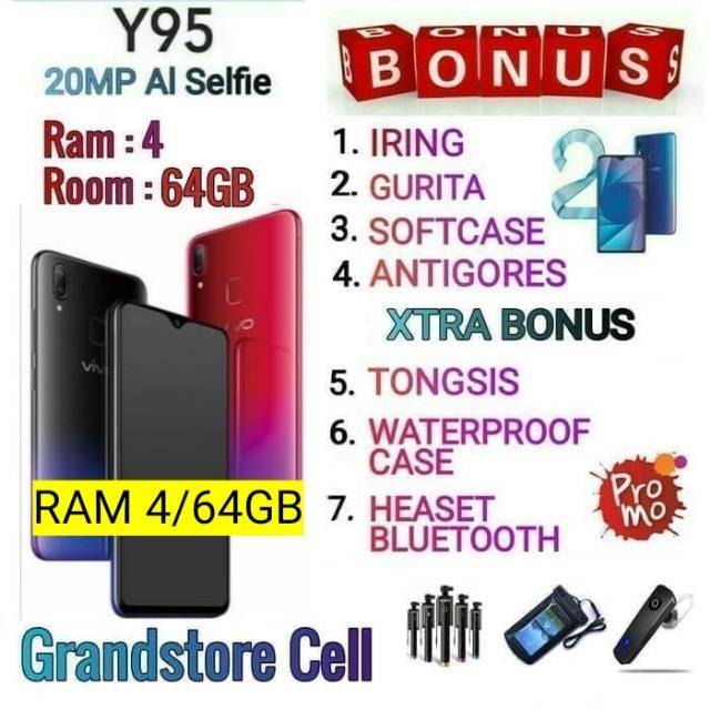 VIVO Y95 RAM 4/64 GB GARANSI RESMI VIVO INDONESIA
