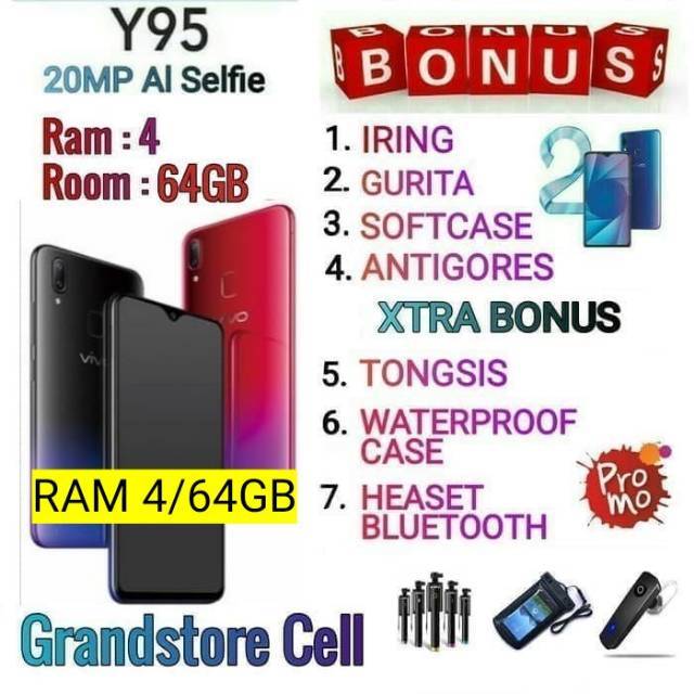 VIVO Y95 RAM 4/64 GB GARANSI RESMI VIVO INDONESIA