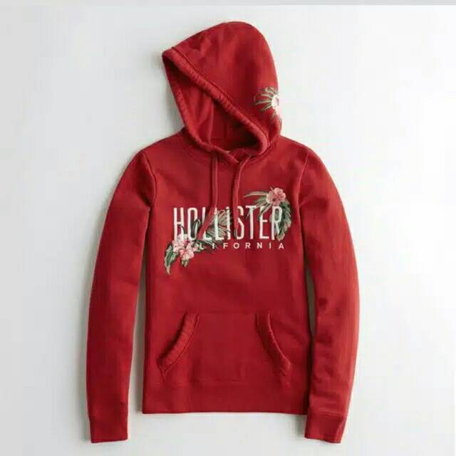 hollister red hoodie women's