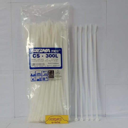 KABEL TIES SIGMA CS 300L LEBAR PUTIH 30cm 1 PACK - KABEL TIS INSULOK