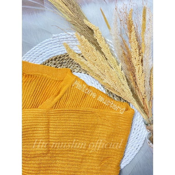 CARDIGAN RAJUT MALONE Wanita Knit Kardigan-MALONE MUSTARD