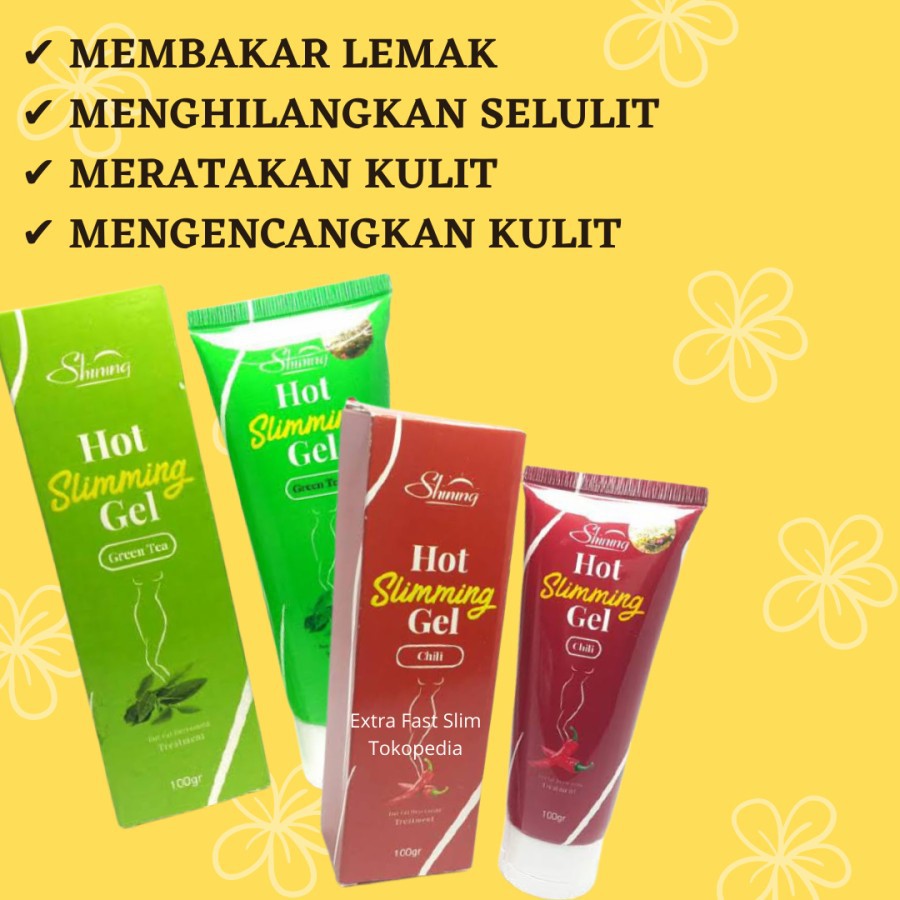 SHINING HOT SLIMMING GEL PELANGSING MEMBAKAR LEMAK PENGHILANG SELULIT STRETCH MARK ORIGINAL BPOM