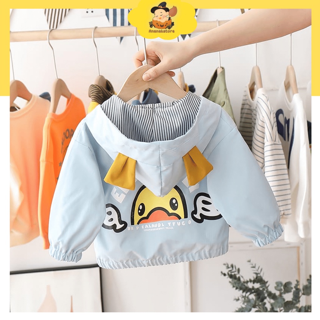 ANANAKSTORE - Jaket anak motif DUCK BLUE 0-5 TAHUN impor korea baahan parasut / jaket anak lucu ooutwear anak / jaket lucu anak