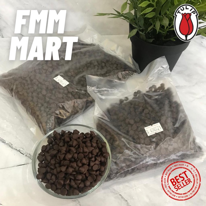 

ORIGINAL MURAH Tulip Dark Choco Chips Compound - 1000Gr / 1Kg Repack