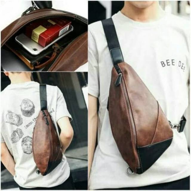 Sling bag cowok cross body#tas selempang pria kulit#tas dada