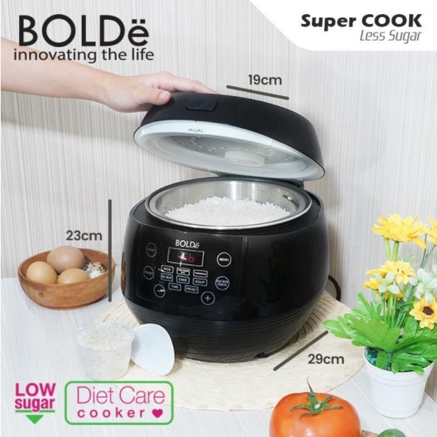 BOLDE Super Cook Less Sugar Rice Cooker 1L Magicom Rendah Gula Diet