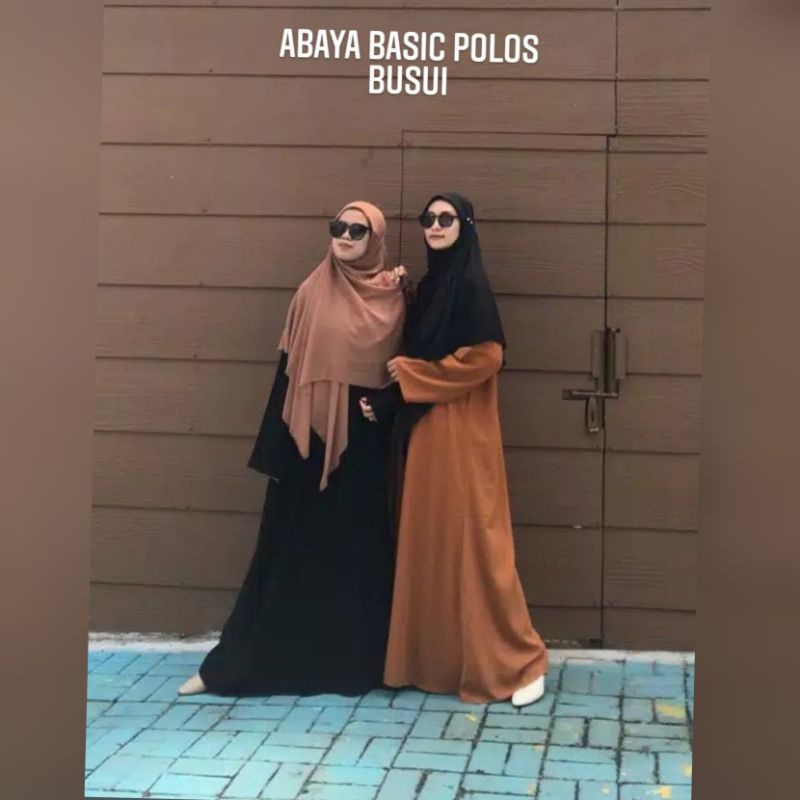 Abaya Arab Basic Polos Warna Hitam Dan Coklat Promo Ukuran SM L XL XXL Fashion Muslim Turki Dubai
