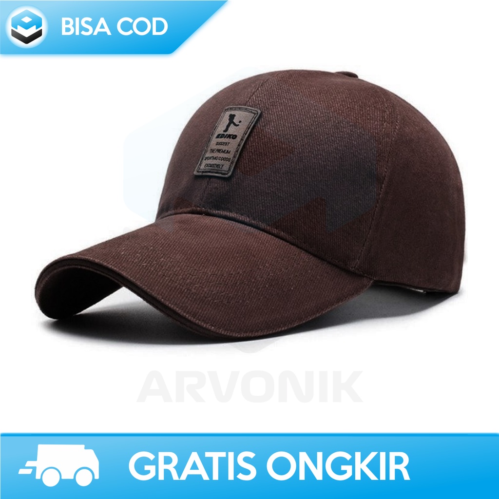 TOPI LOGO BASEBALL GOLF SPORT FASHION PRIA DEWASA ORIGINAL EDIKO HITAM