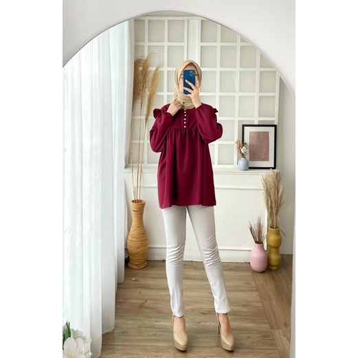 ATASAN SHAKILA SOPHIA JUMBO BIGSIZE ATASAN KERJA NGANTOR POLOS MURAH OOTD MUSLIM STYLISH CASUAL