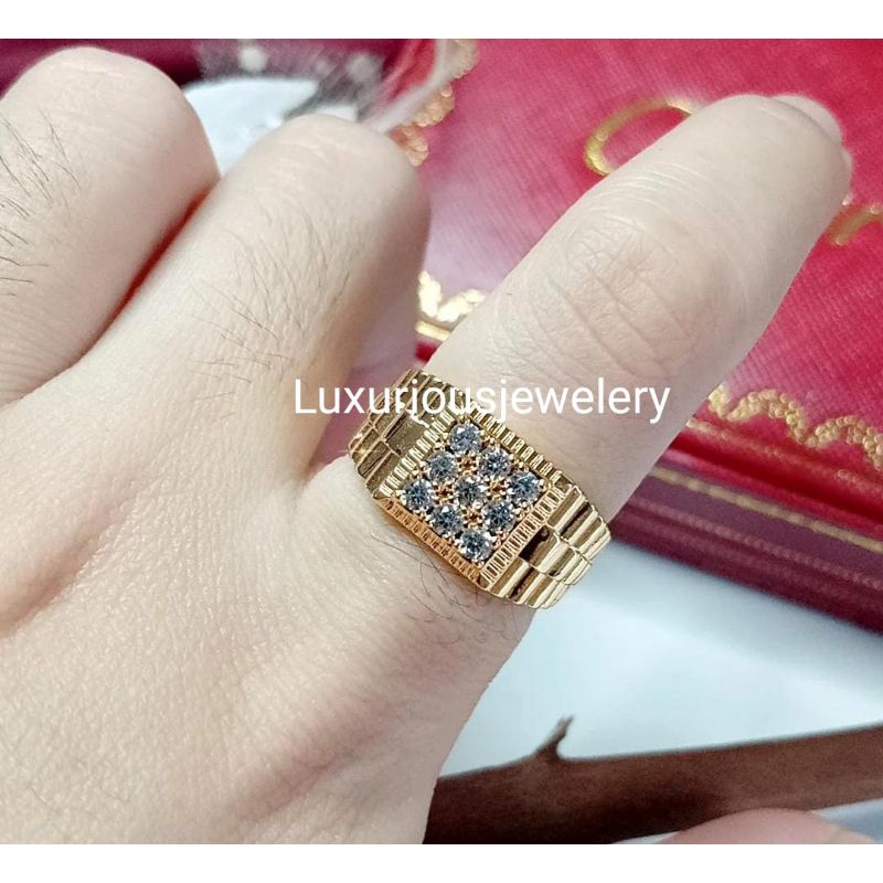 Cincin cowok Replika Berlian lapis emas