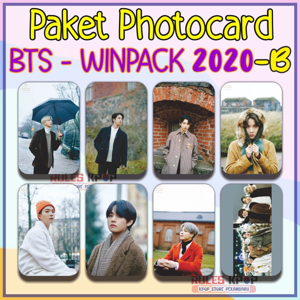 8 lembar [ READY STOCK ] - PAKET PHOTOCARD BTS WINTER PACKAGE 2020 PC BTS WINPACK 2020 Photocard BTS