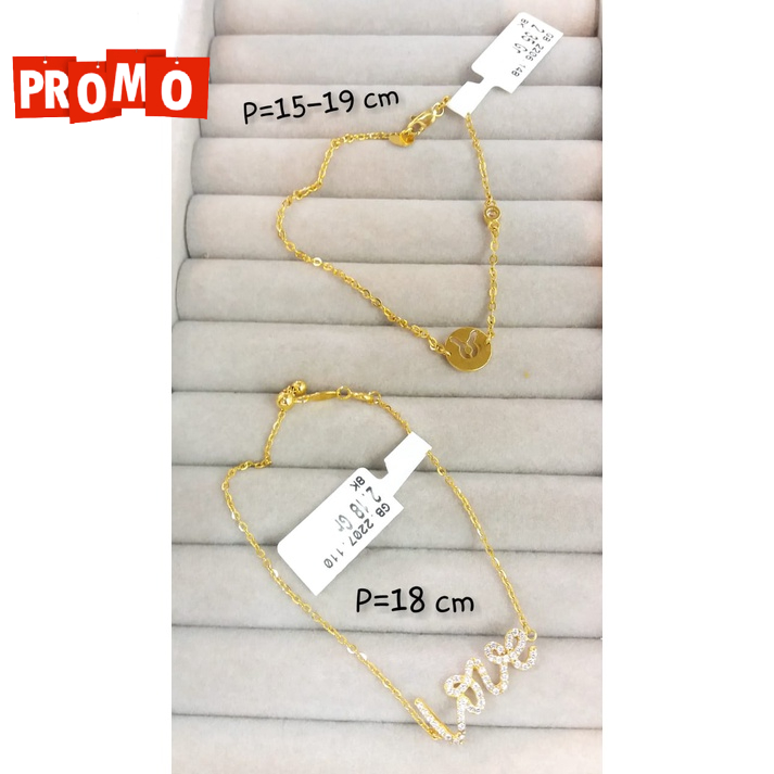 Gelang promo kadar 375 8karat wanita dewasa variasi love