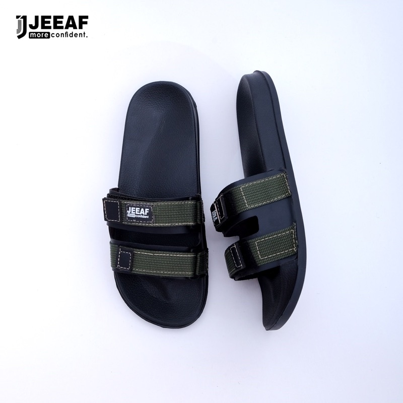 SANDAL SLOP HITAM PRIA JEEAF ORIGINAL SENDAL SLIP ON SANDAL PRIA JF - KR