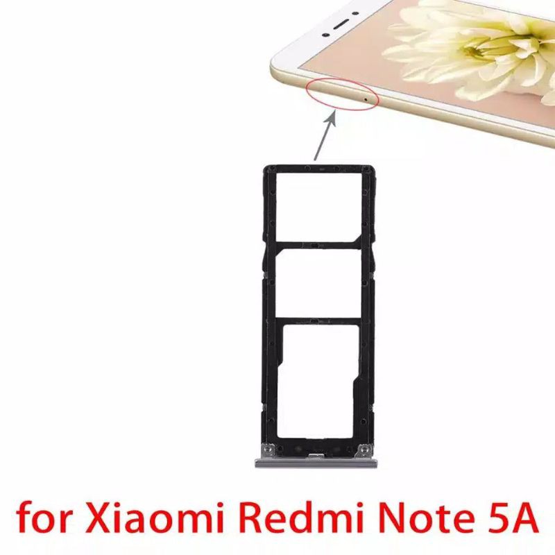 SIMTRAY SLOT SIM TEMPAT KARTU SIM CARD XIAOMI REDMI NOTE 5A ORIGINAL