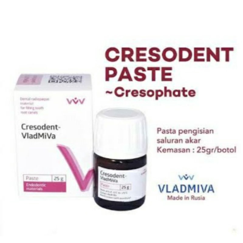 Cresodent Paste Cresophate / Vladmiva product Cresodent pasta pengisian Saluran akar endo Expired 20