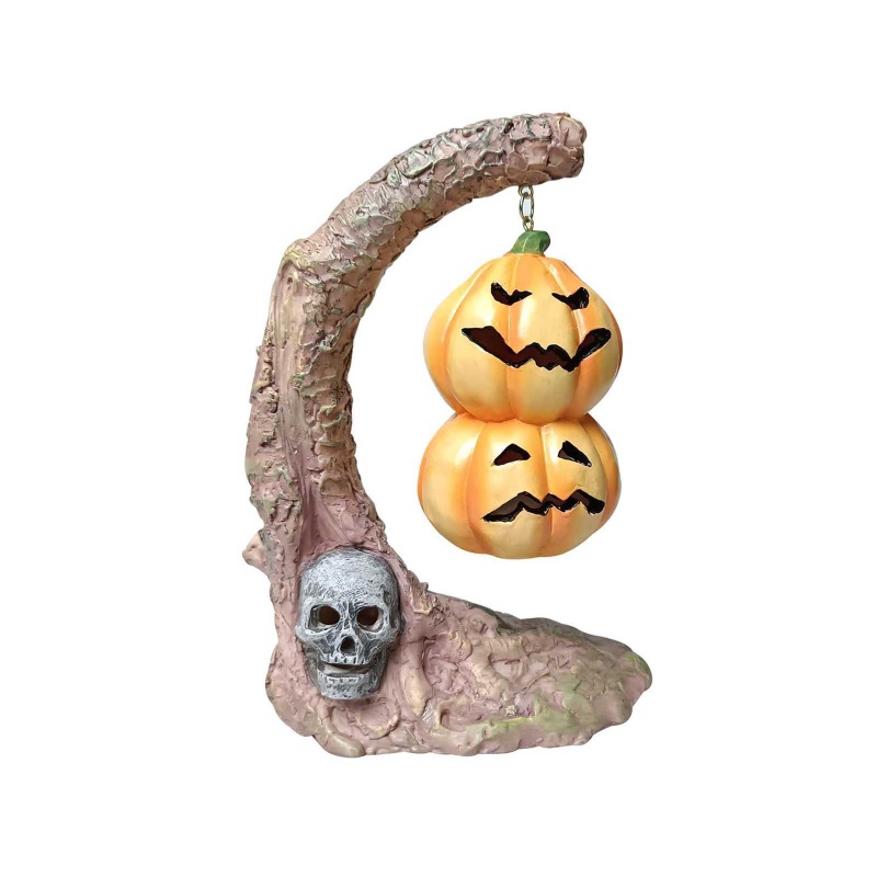 Ornamen Lampu Bentuk Labu Kelelawar Bahan Resin Untuk Dekorasi Halloween