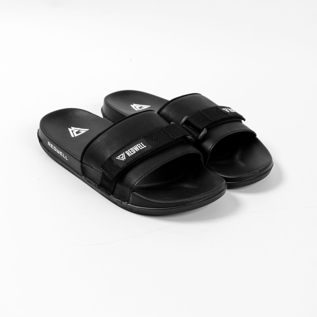 Sandal Slide Pria Terbaru Sandal Selop Sendal Slipon Full Black / GRATIS ONGKIR BAYAR DITEMPAT