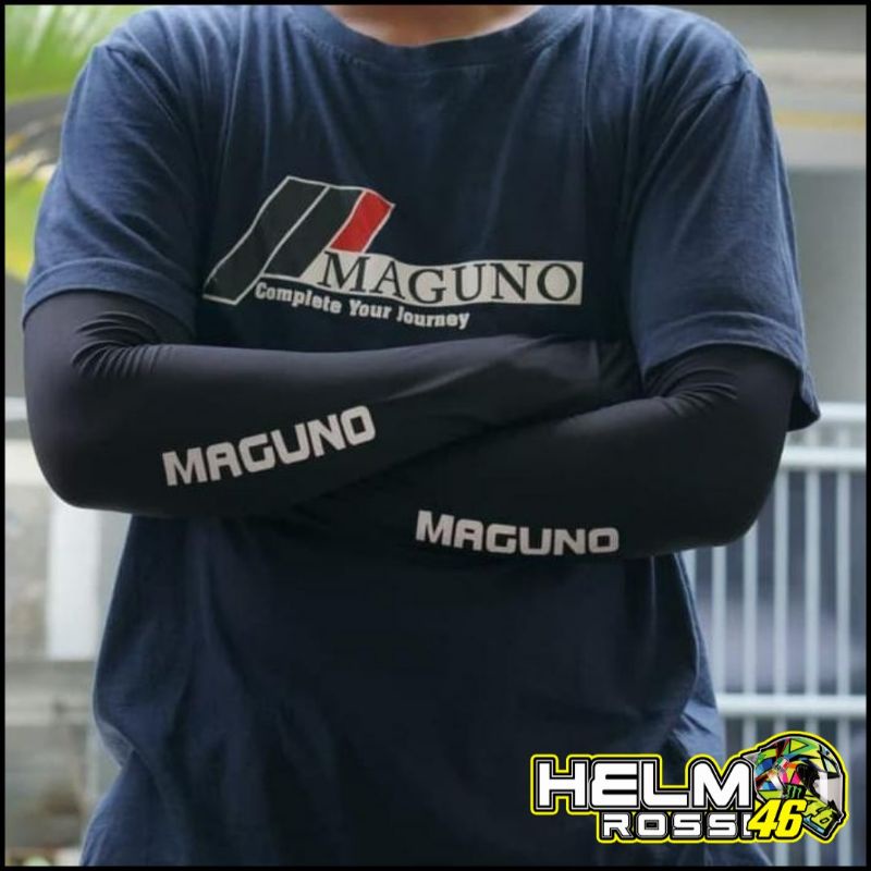 Manset Maguno Hitam Original Pelindung Tangan Dari Matahari sepasang kanan dan kiri bahan elastis