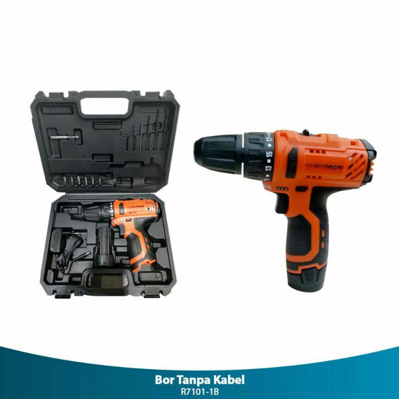 bor baterai fixman R7107-1 set 10mm 12v / cordless drill FIXMAN R7101-1 set 10mm 12v