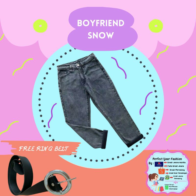 CELANA BOYFRIEND JEANS SNOW BLACK SNOW BLUE CELANA BF JEANS SNOW BLACK BLUE