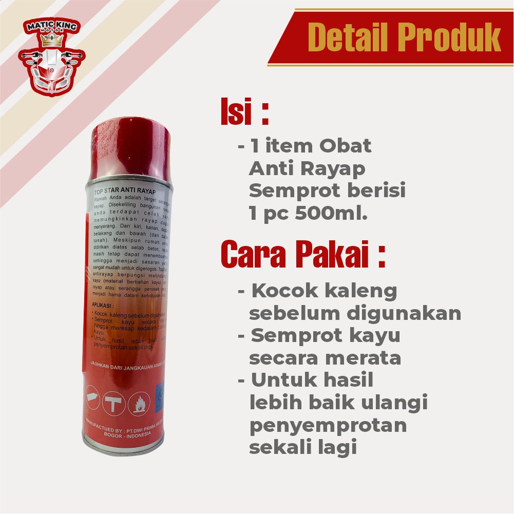 Anti Rayap Pembasmi Rayap Obat Anti Rayap Kayu Tanah Top Star 500ml