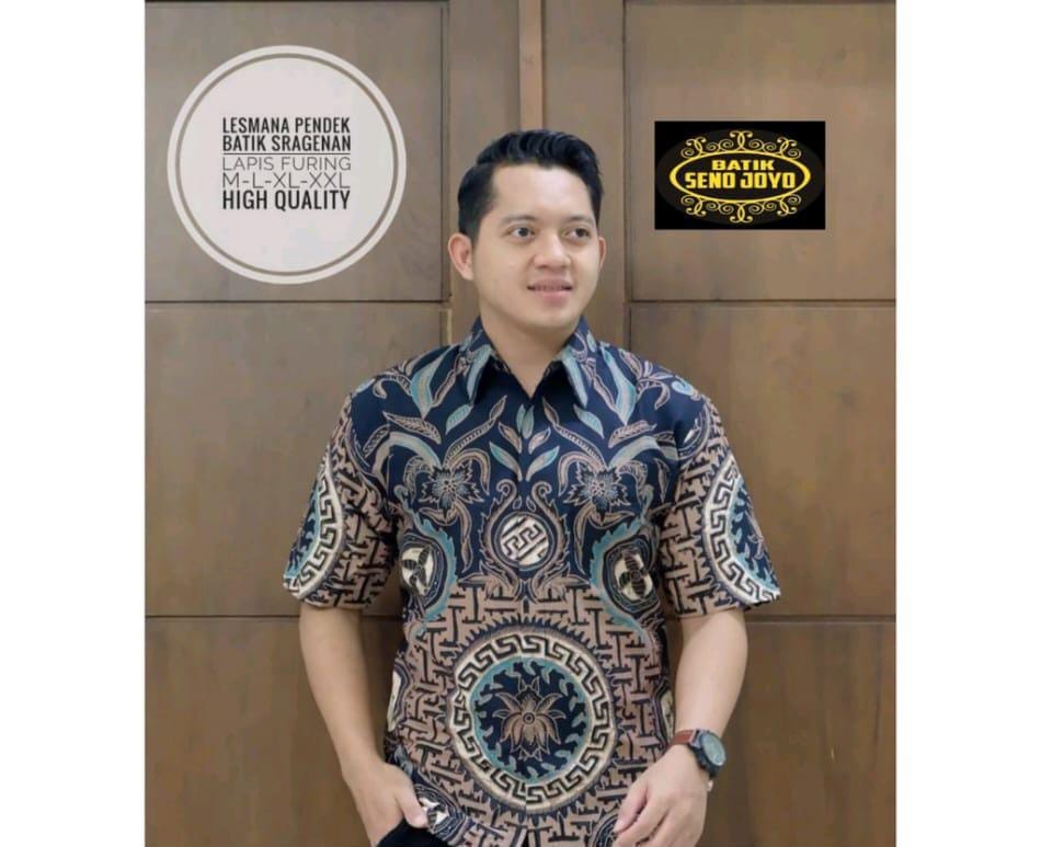 Lesmana Batik Lengan Pendek Full Furing Katun Halus Sragenan Hq Size M-xxl Batik Solo