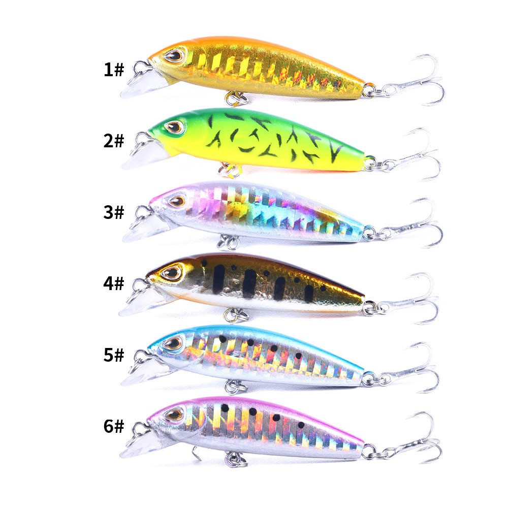 HENGJIA 1Pcs Sinking Minnow Umpan Fishing Lure Pancing Fishing Bait Swimbait 55mm/6.6g 3D Eyes