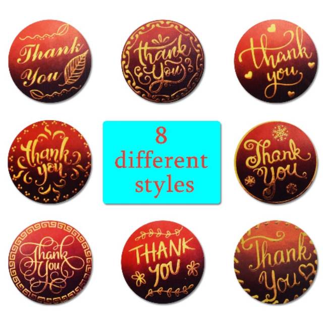 

8 different Styles Label Sticker Thank You S68 Segel Kemasan Packaging Sealer Box Dus Toples Unik Cantik dekoraei hampers hangtag kartu ucapan amplop paperbag plastik cookies wrapping gift hadiah kotak kue