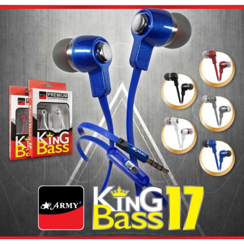 Headset ARMY KING BASS 18 FOR ALL TYPE SAMSUNG ,IPHONE , OPPO ,VIVO , MP3 ,SONY DLL 3.5mm JACK AUDIO