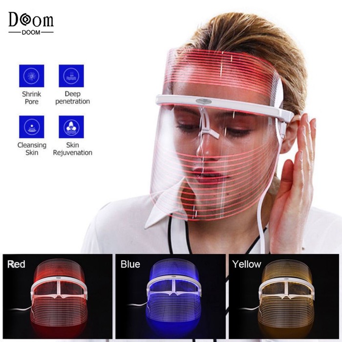 Face Shield 3 Color LED Mask Therapy sinar gamma korea rejuvenate skin