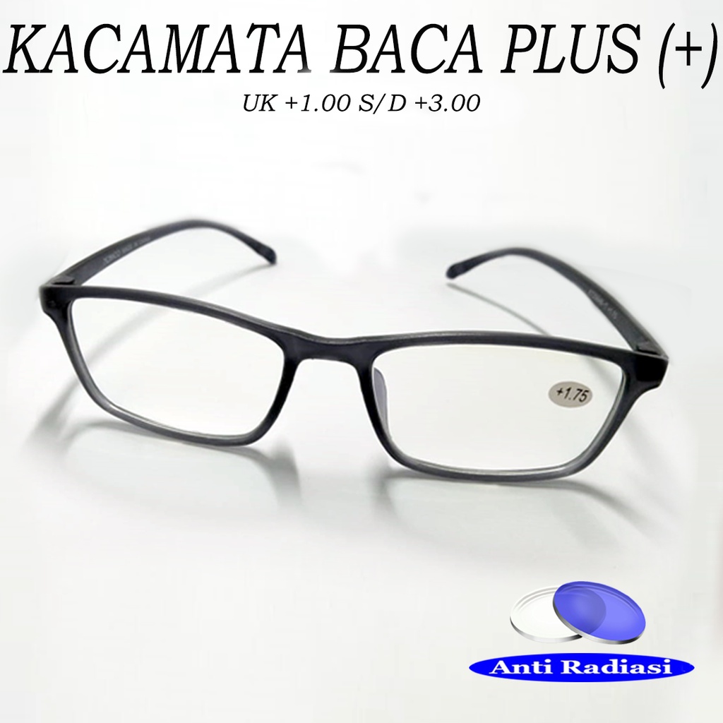 Kacamata Baca Plus (+) ANTI RADIASI Kacamata Pria dan Wanita Reading Glasses Kaca mata Rabun Dekat