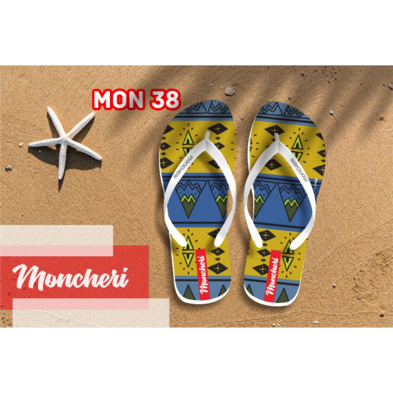 Sandal Jepit Wanita Printing Moncheri MON 38 Sandal Terbaru