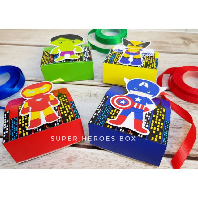

Box Pipih Superheroes Theme / Goodie Snack Box