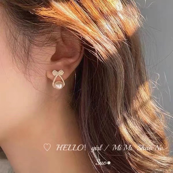 Anting Tusuk Sterling Silver 925 Gaya Korea Dengan Mutiara Untuk Wanita