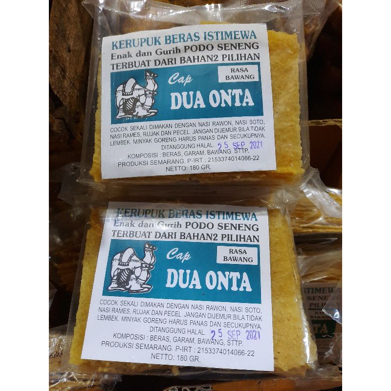 

KERUPUK BERAS / GENDAR RASA BAWANG ASLI SEMARANG CAP DUA ONTA