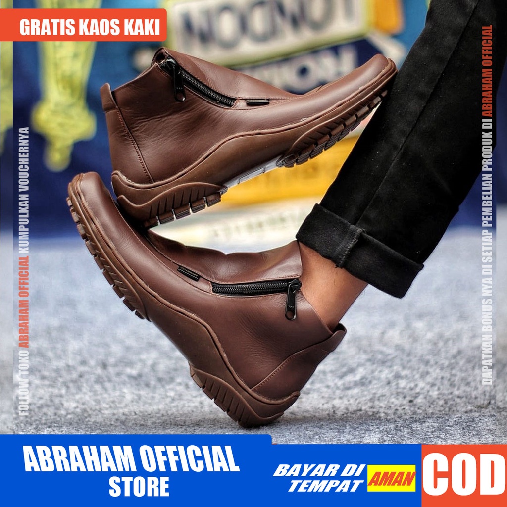 ABRHM X CORA Sepatu Formal Pria Sepatu Pria Casual Kulit Asli Sepatu Casual Sepatu Kasual Cowok / Cowo Oxford Kerja Kantor Kuliah Kondangan Gaya Keren Kekinian Original Murah Terlaris