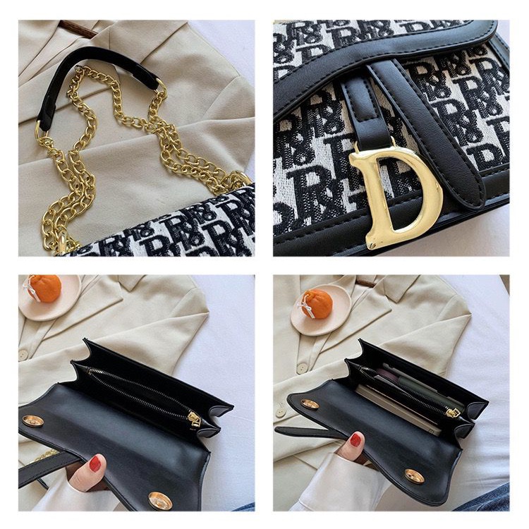 BJ15880 - BLACK/GRAY MOTIF D MOTIF R - TAS SLEMPANG WANITA TALI RANTAI BEST SELLER FASHION IMPORT MODIS ELEGAN TERMURAH TERLARIS TERBARU BAGSTORE JAKARTA TAS BATAM EL5880 GT1883 ZCJ2802 LT2068 CR7801 BQ3499 JT4889