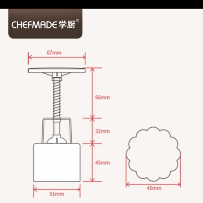 Chefmade WK9449 - 50gr Moon Cake Mould / Cetakan Kue Bulan 8 Motif (1)