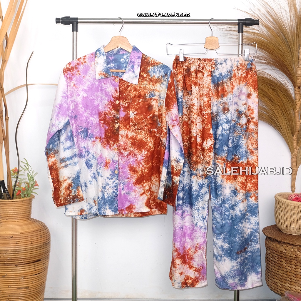 Setelan Baju Tidur Motif Bunga Sepatu / One Set Fashion Wanita Rayon Premium Kode T4 G4 G3 G2-G4 COKLAT-LAVENDER