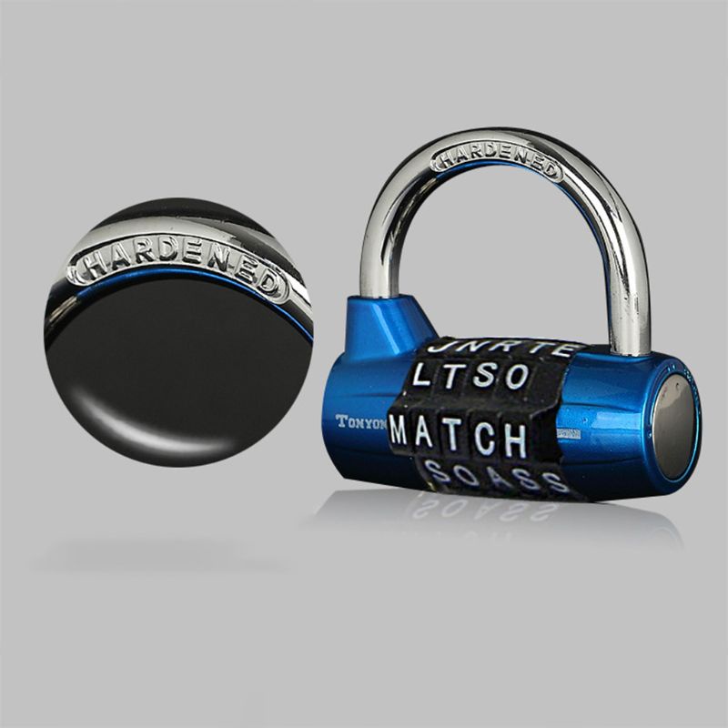 Vivi Kunci Loker Gym 5huruf Heavy Duty Alloy Padlock Password Gembok Keamanan Kokoh-Mudah Di Atur Sendiri Keyless Res