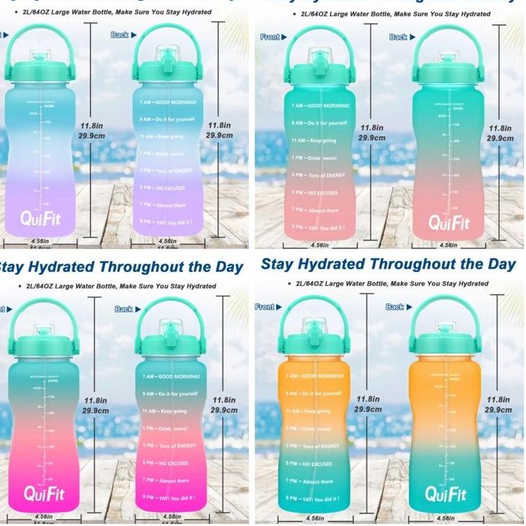 QUIFIT BOTOL MINUM PENANDA WAKTU 2 LITER / BOTOL MINUM QUIFIT / BOTOL MINUM PENANDA WAKTU QUIFIT 8Q5